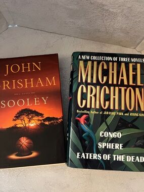 Michael Crichton & John Grisham Hardcover Books